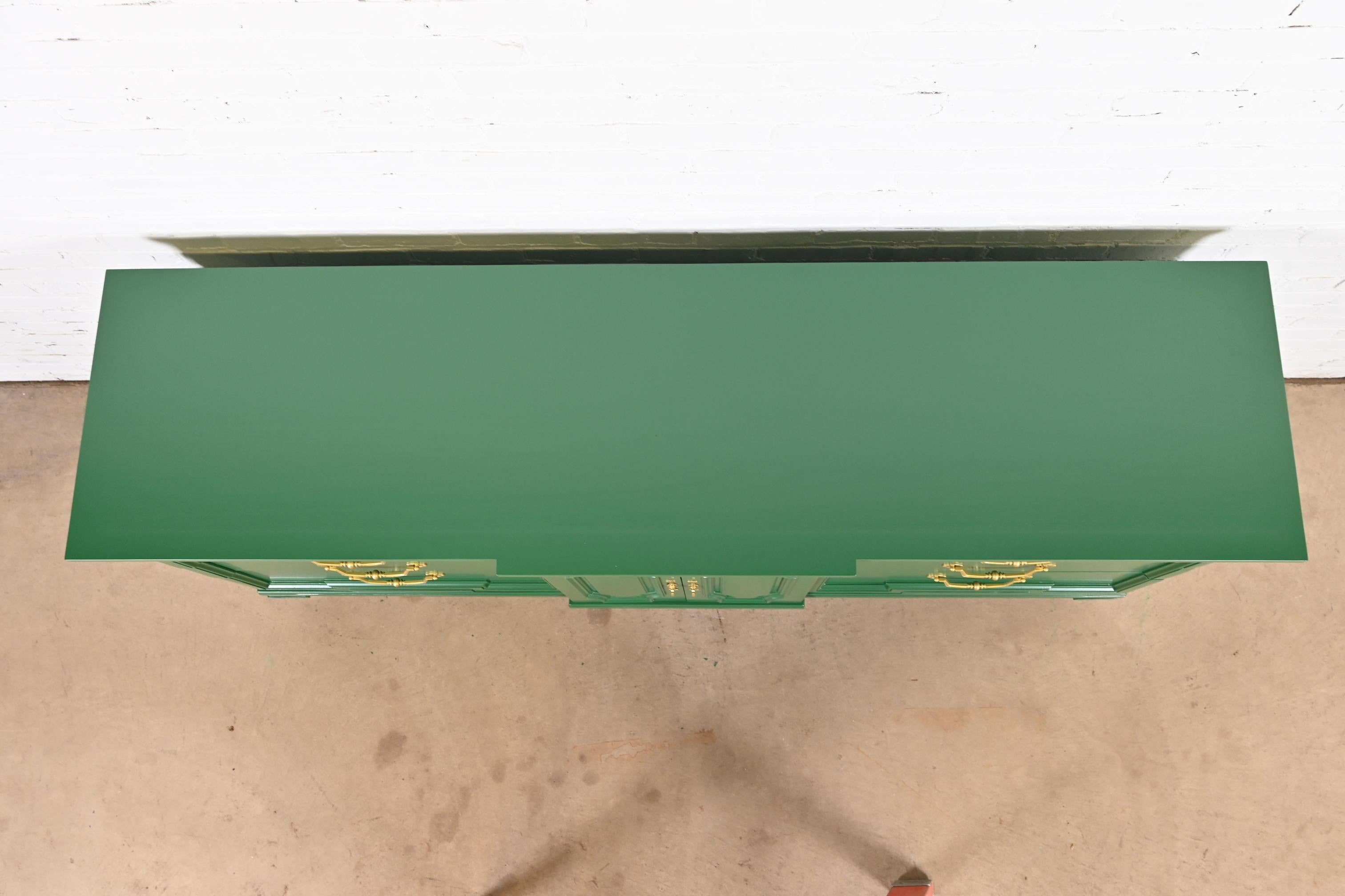 Thomasville French Regency Louis XVI Green Lacquered Dresser or Credenza 3