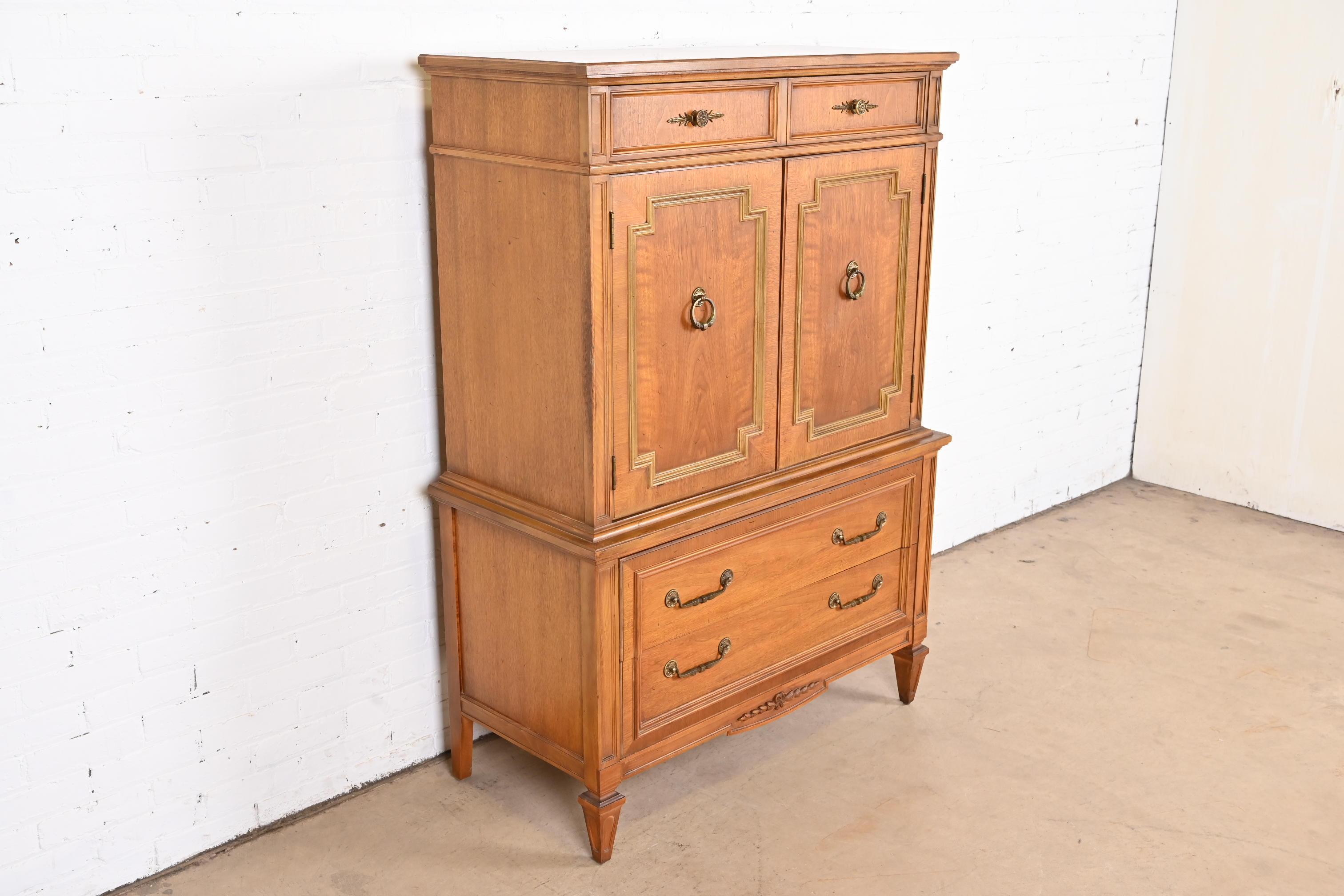 Mid-20th Century Thomasville French Regency Louis XVI Walnut Gentleman's Chest