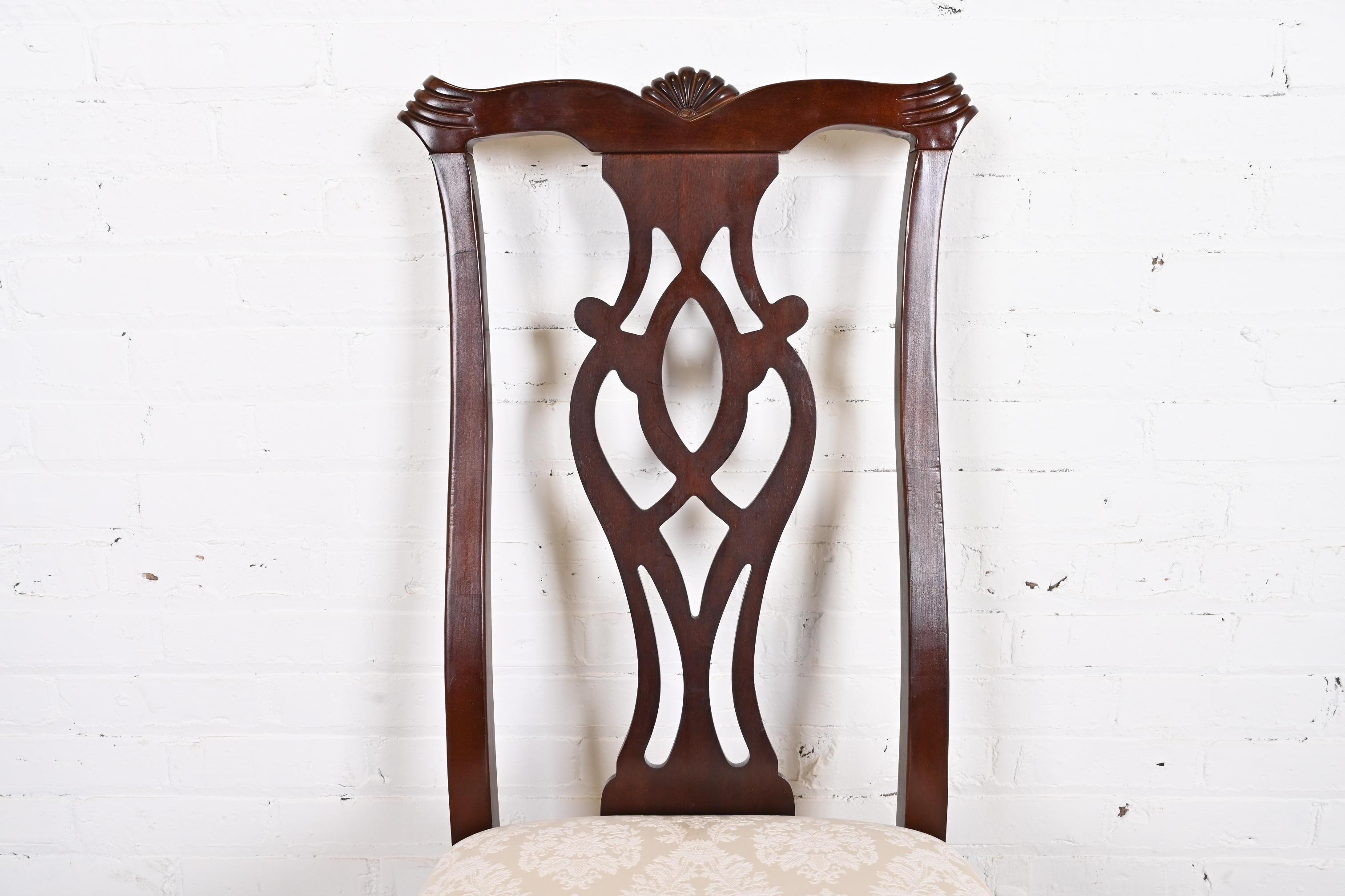 Thomasville Georgian Carved Mahogany Dining Chairs, Set of Eight 3