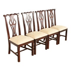 Thomasville Georgian Carved Mahogany Dining Chairs, Set of Four