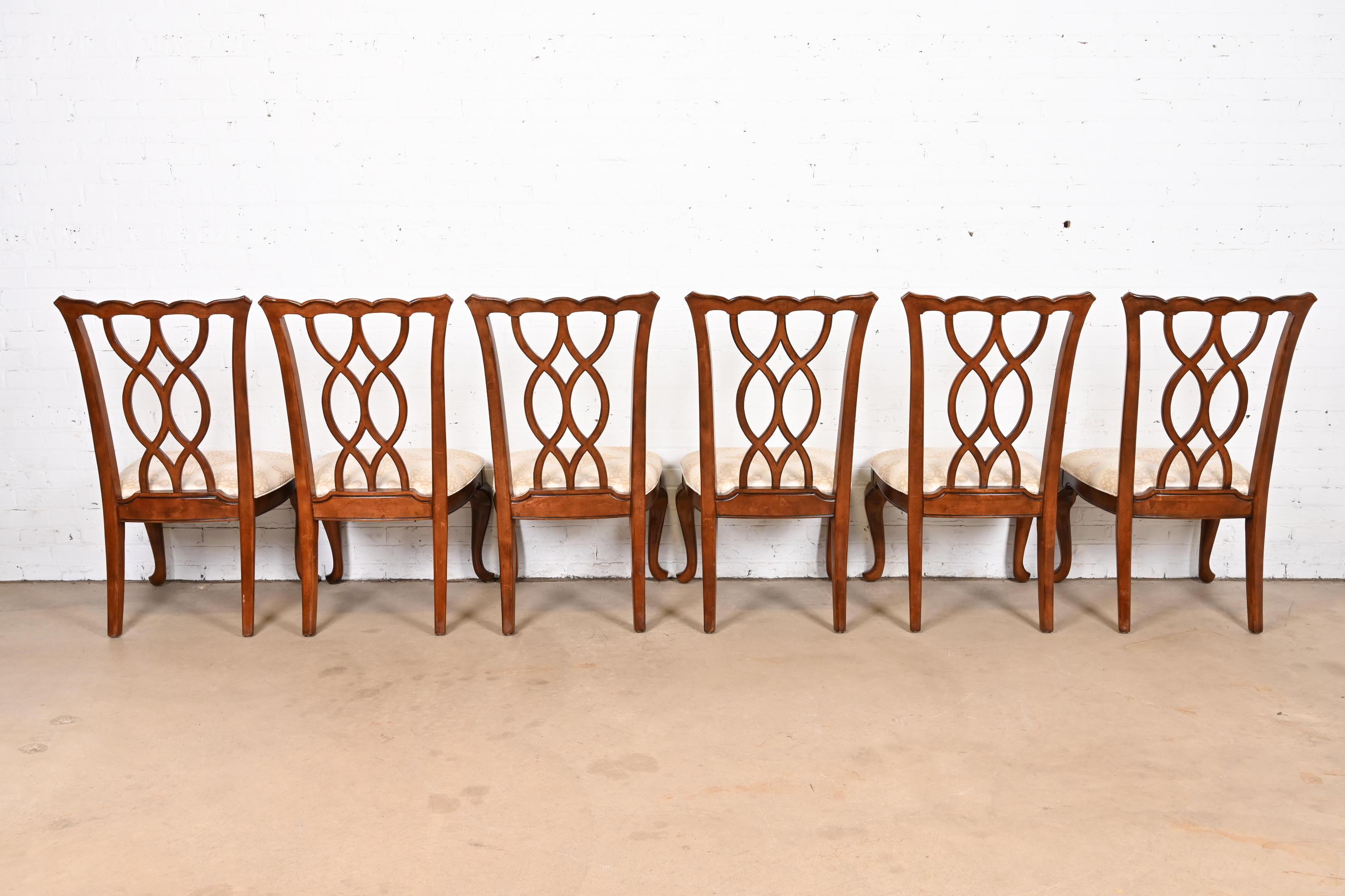 Thomasville Georgian Carved Mahogany Dining Chairs, Set of Six For Sale 1
