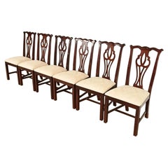 Thomasville Georgian Carved Mahogany Dining Chairs, Set of Six