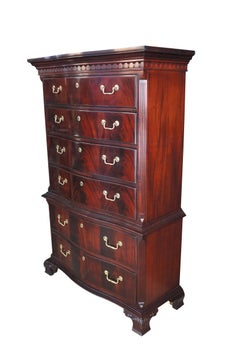 Thomasville Georgian Flame Mahagoni Bow Front Tallboy Highboy Chest Dresser