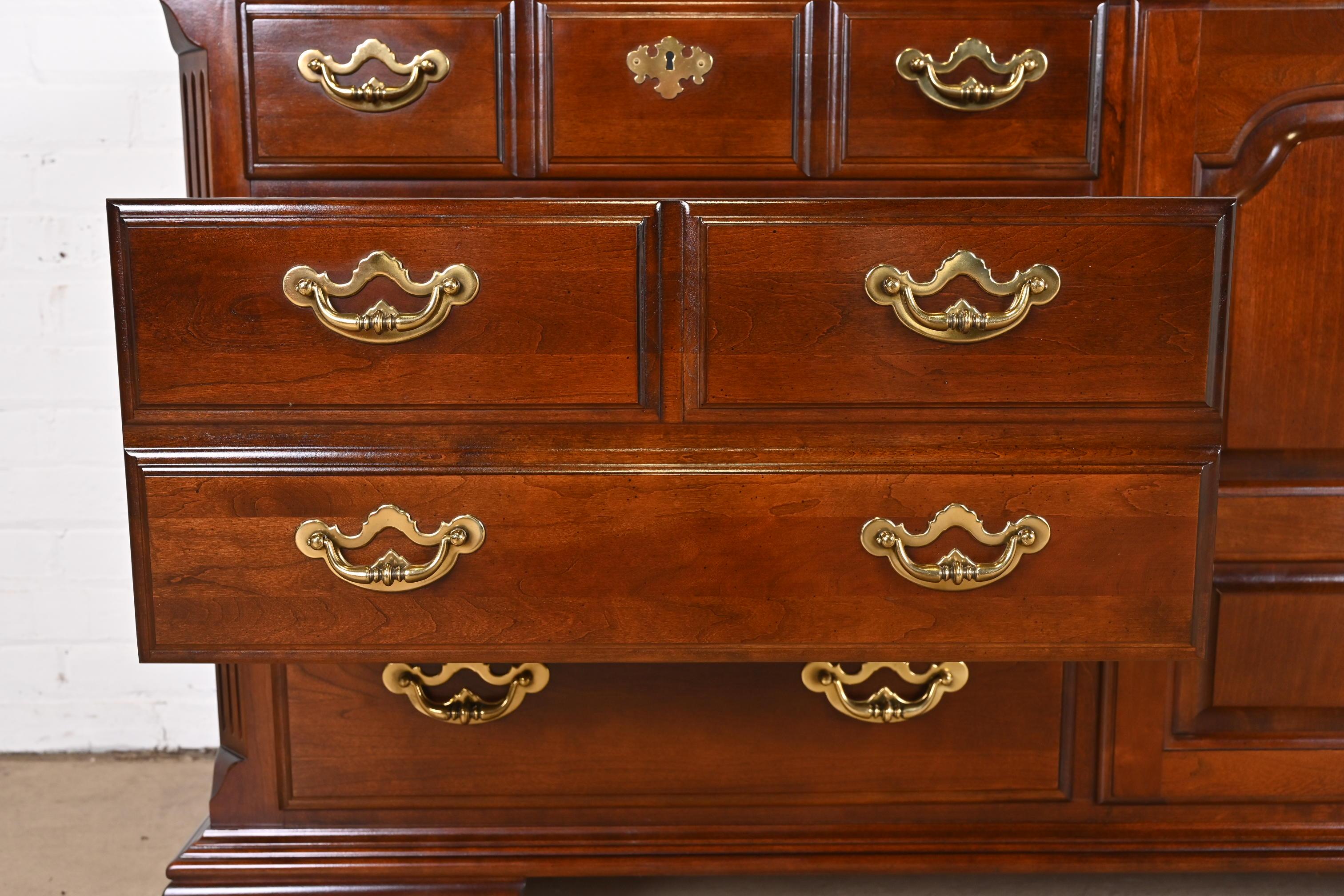 Thomasville Georgian Solid Cherry Wood Dresser or Credenza For Sale 1