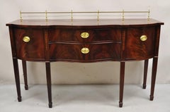 Thomasville Hepplewhite Federal Inlaid Mahogany Brass Gallery Sideboard Buffet
