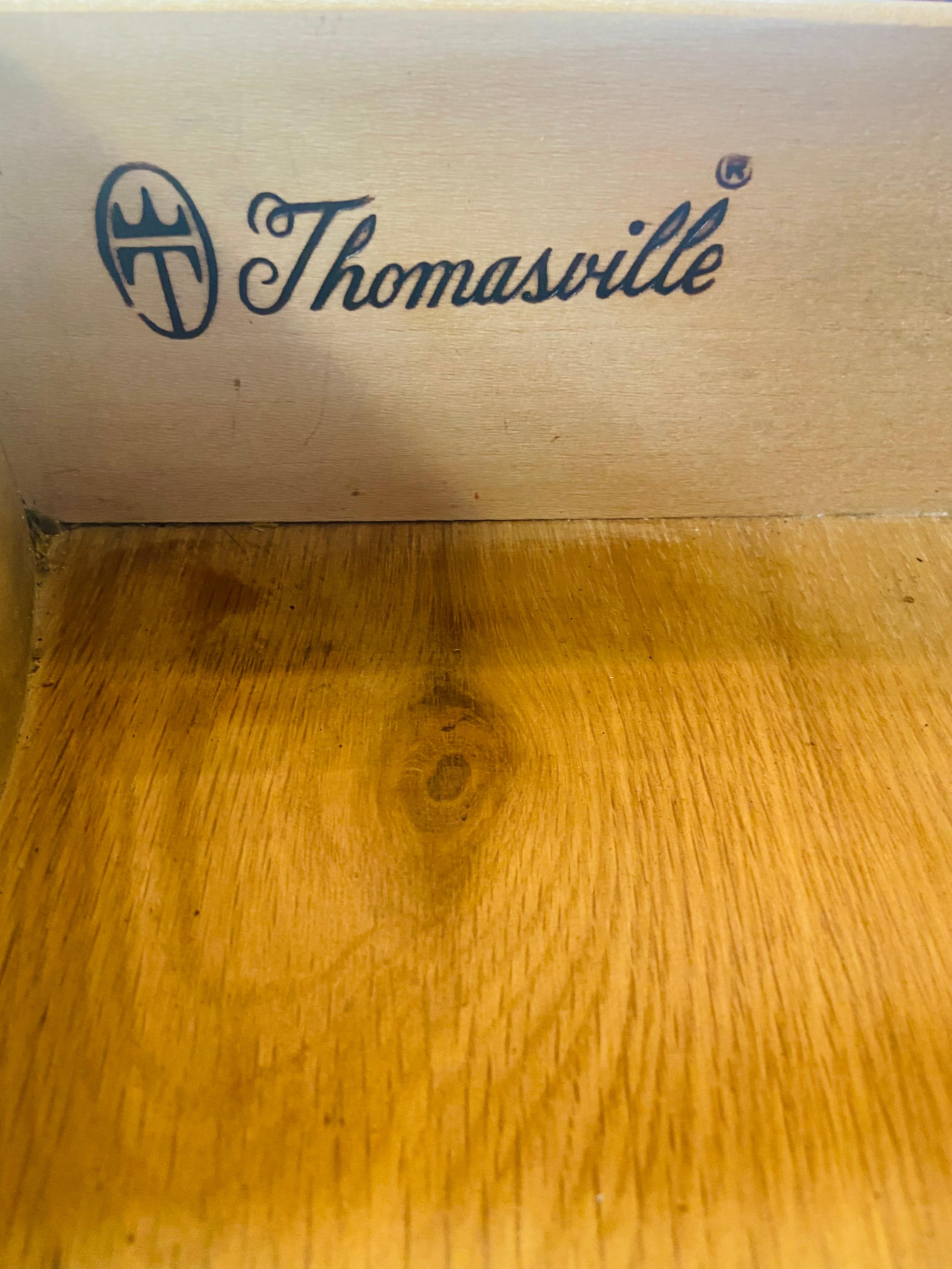 Brass Thomasville Hepplewhite Style Inlaid Mahogany Sideboard, Console or Buffet