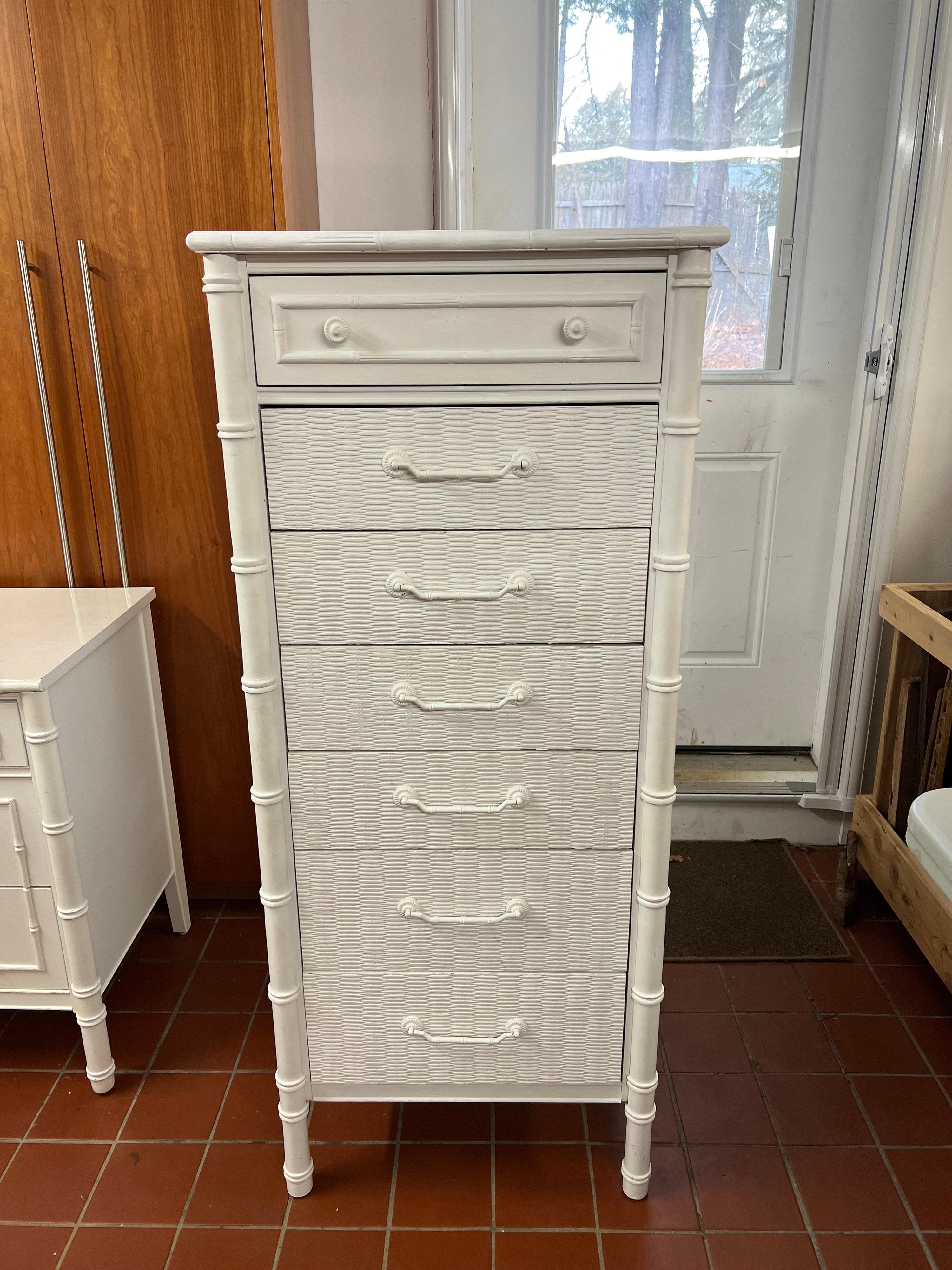 Painted Vintage Thomasville Allegro Style Chest in White