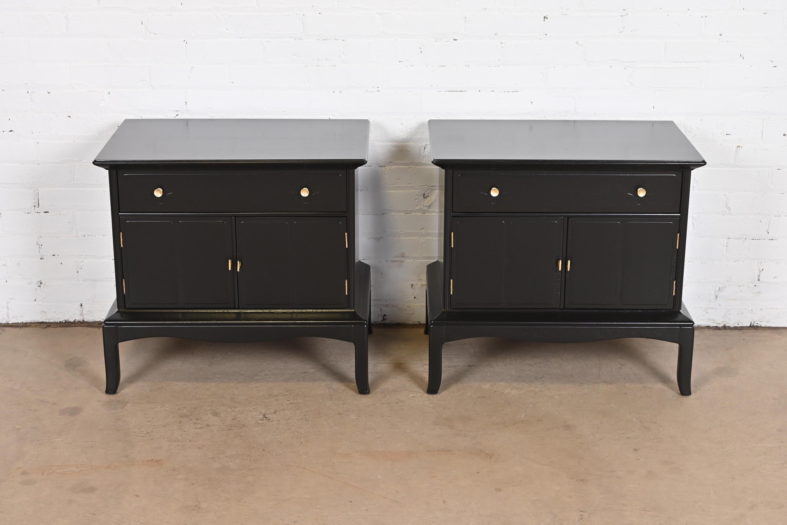 A gorgeous pair of Mid-Century Modern Hollywood Regency chinoiserie nightstands

By Thomasville, 