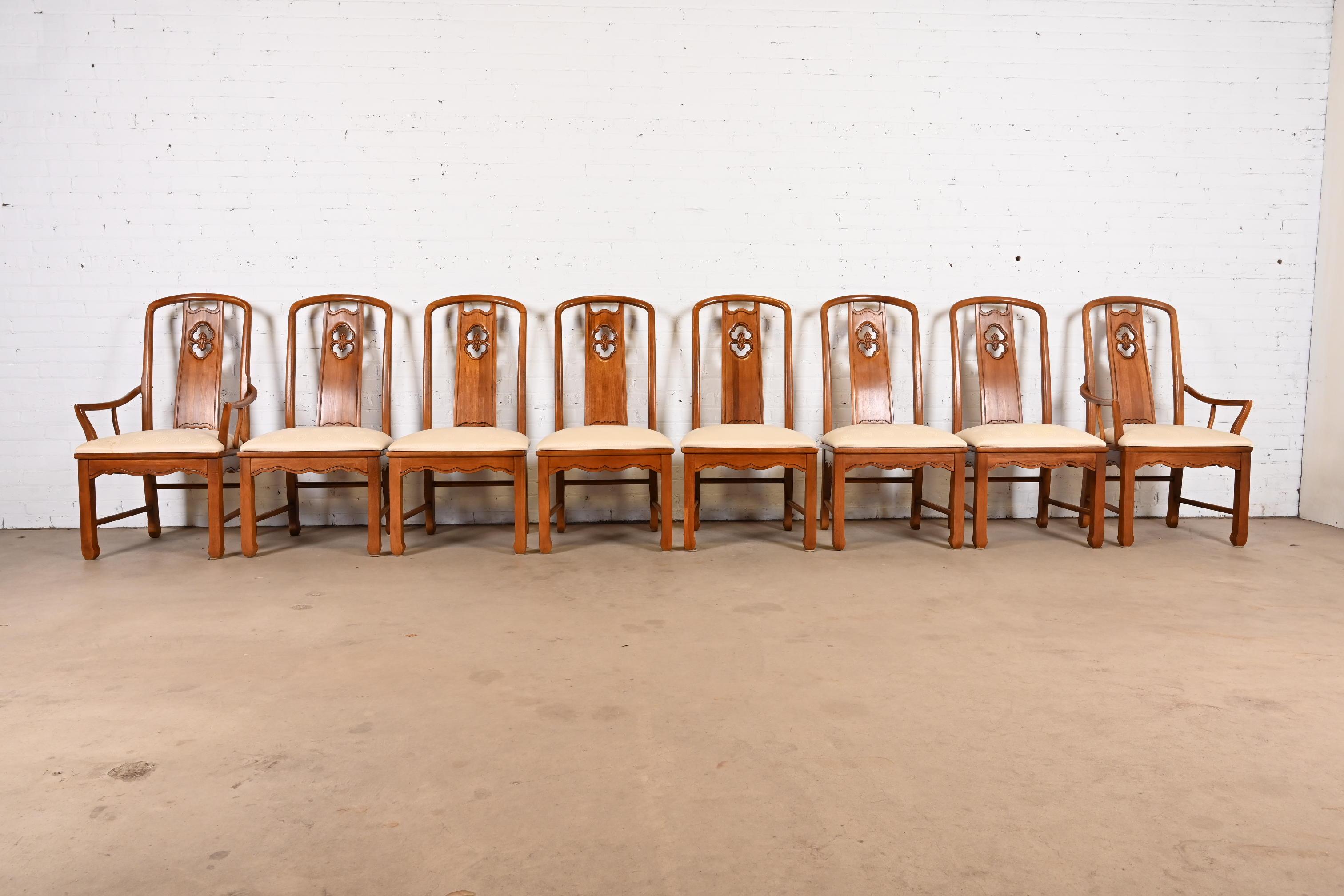 Mid-Century Modern Chaises de salle à manger Thomasville Hollywood Regency Chinoiserie, ensemble de huit en vente