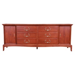 Thomasville Hollywood Regency Chinoiserie Walnut Dresser or Credenza, Refinished
