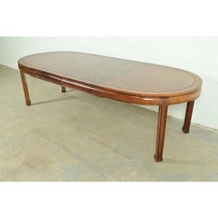 Thomasville Hollywood Regency Walnut Extension Dining Table, Circa 1970s