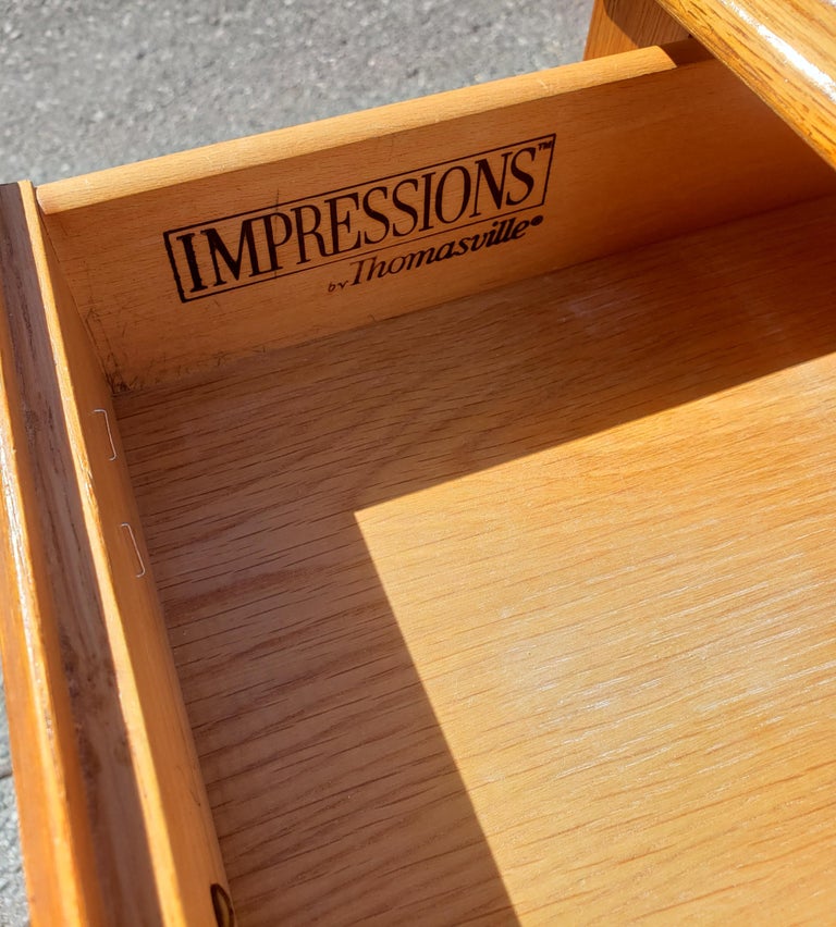 Thomasville Impressions Solid Oak Queen Anne Side Tables at 1stDibs