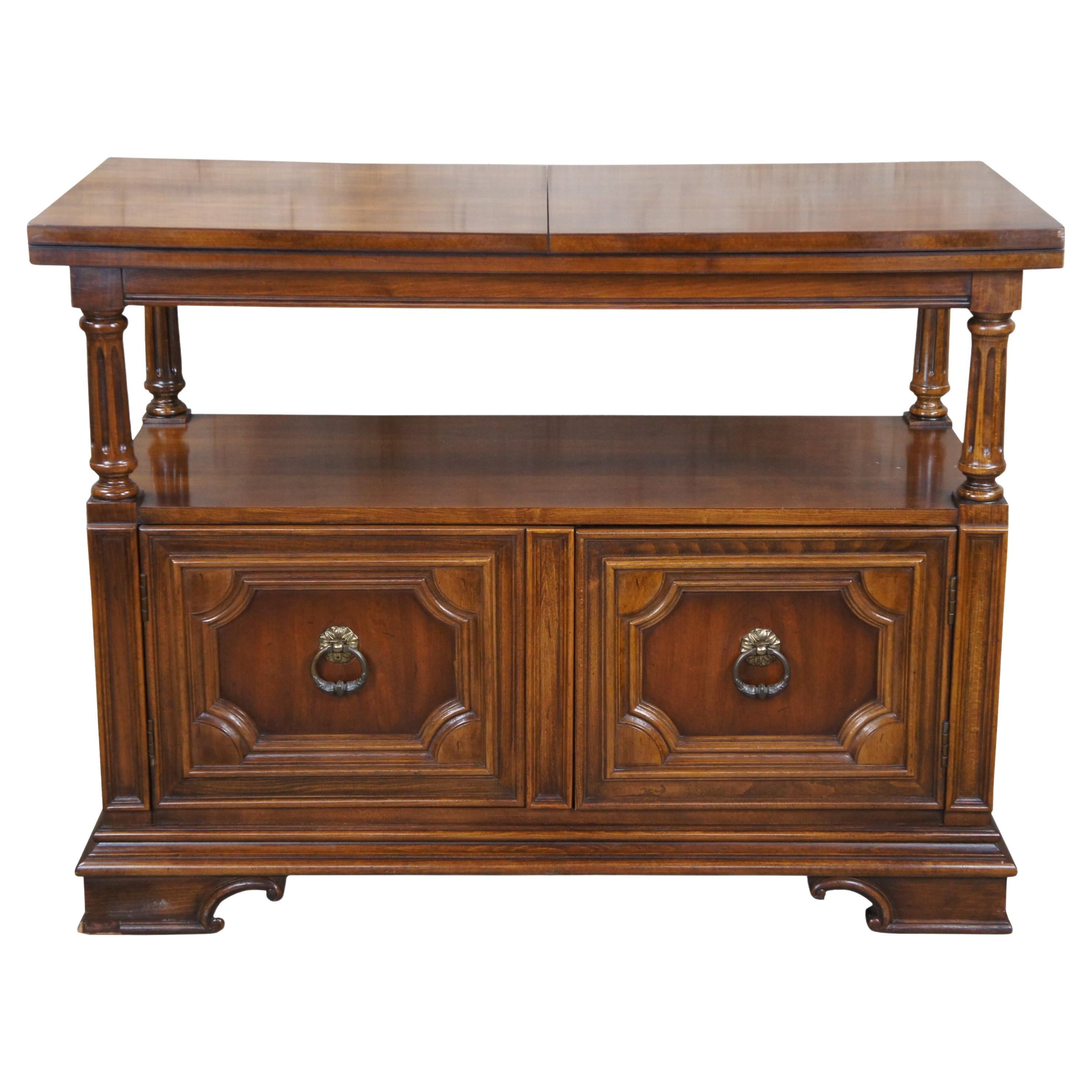 Thomasville Italian Provincial Traditional Flip Top Cherry Buffet Server Dry Bar For Sale