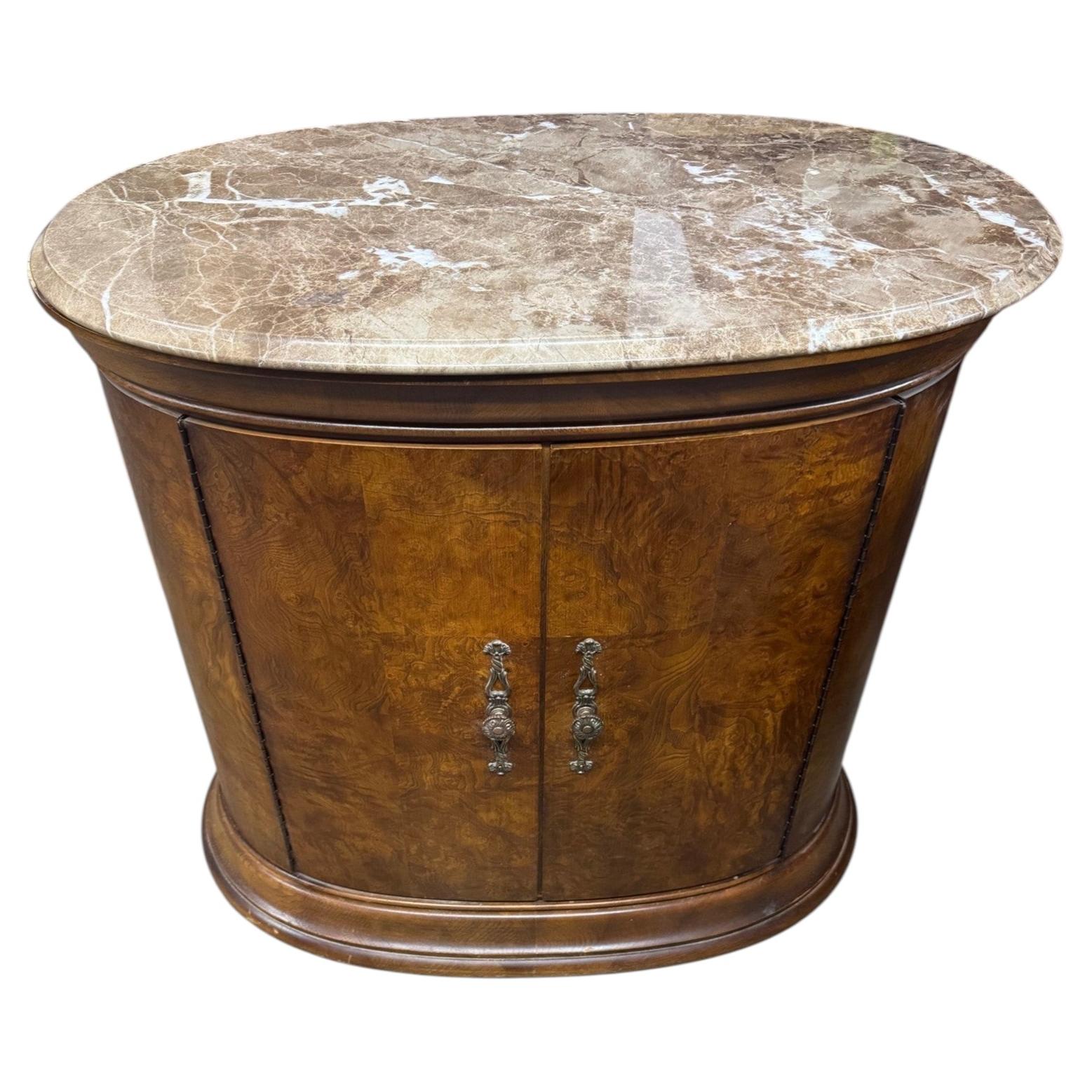 Thomasville Marble Oval Cabinet