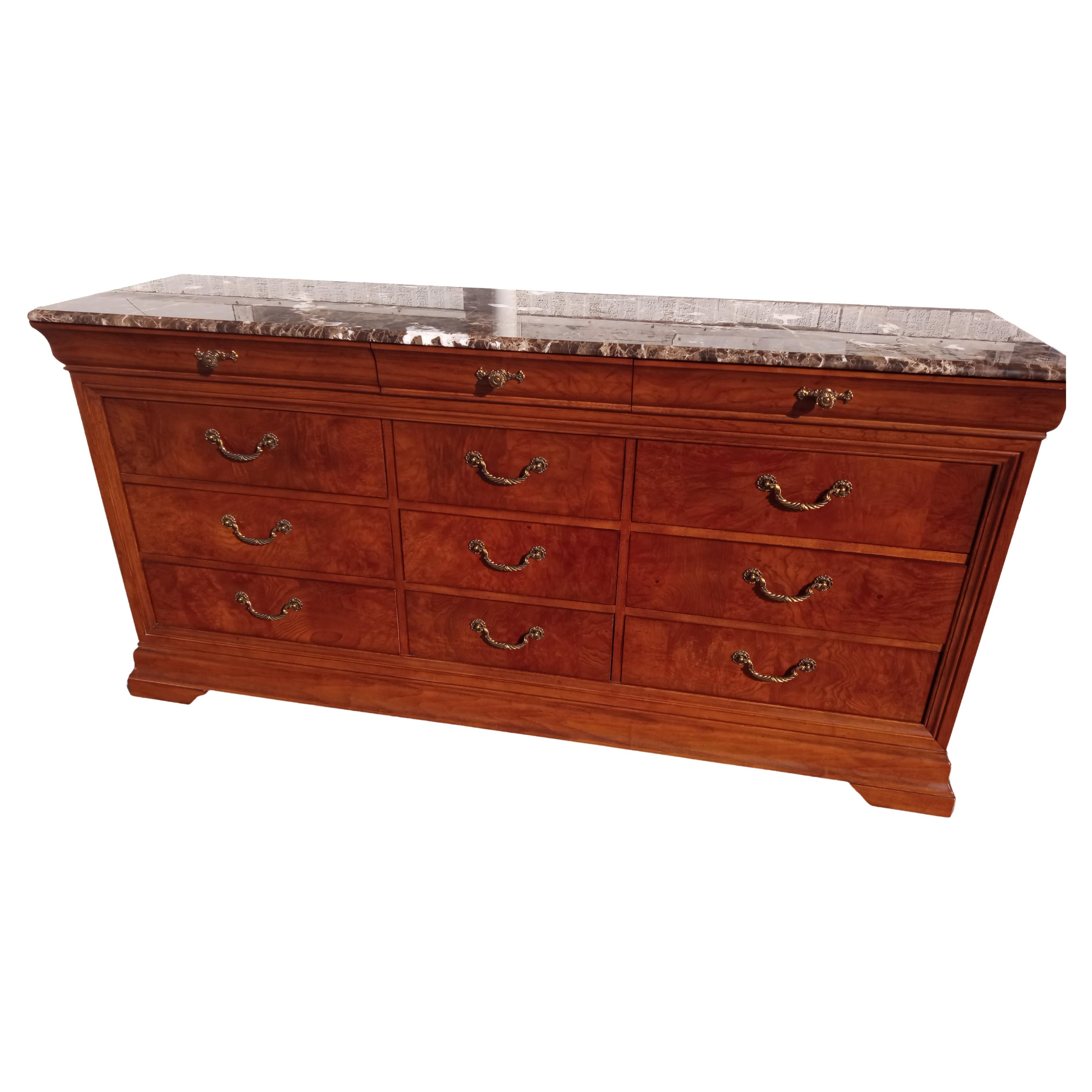 12 drawer marble top triple dresser

73