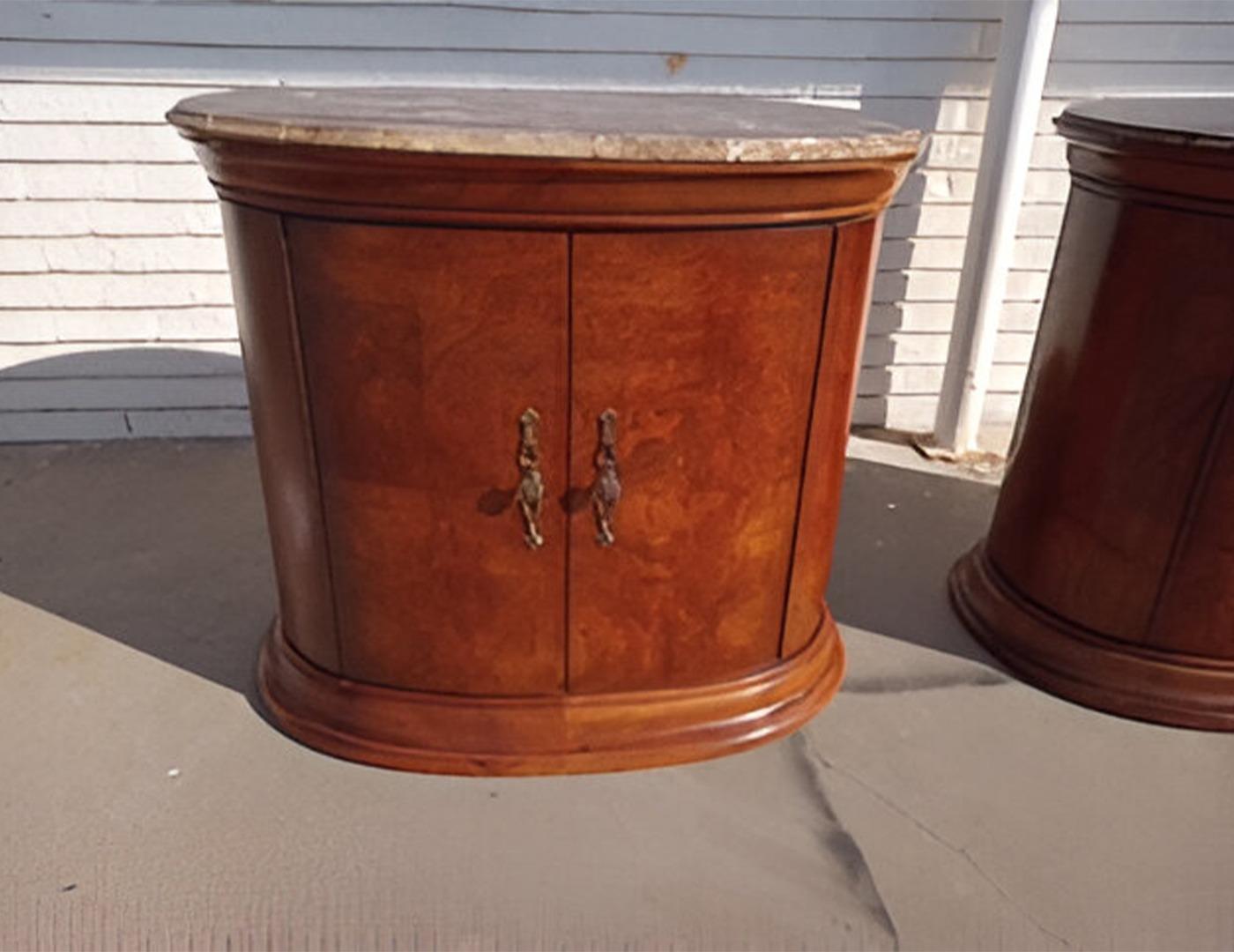 20th Century Thomasville Marble top nightstands