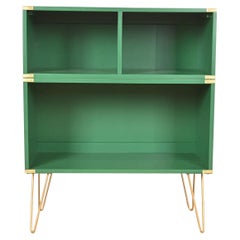 Librería de campaña Thomasville Mid-Century Hollywood Regency, recién acabada