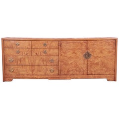 Thomasville Mid-Century Hollywood Regency Chinoiserie Burl Wood Dresser, 1970s