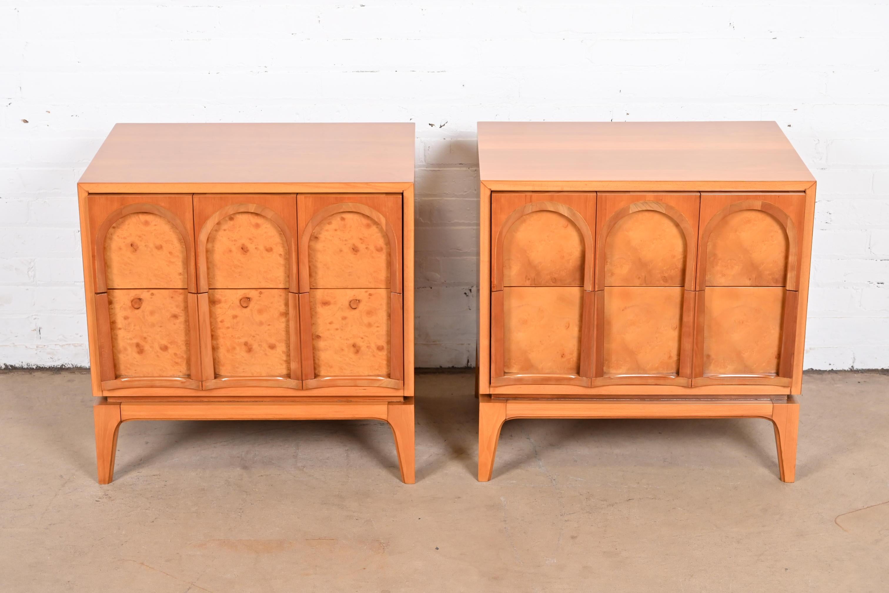 wood arched nightstand