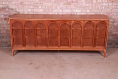Thomasville Mid-Century Modern Burled Walnut Dresser or Credenza, Refinished