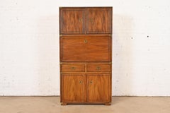 Thomasville Mid-Century Modern Hollywood Regency Campaign Secretary Desk Cabinet