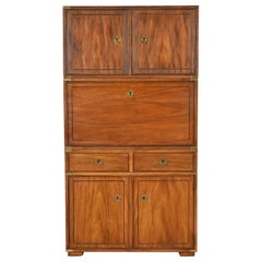 Thomasville Mid-Century Modern Hollywood Regency Campaign Secretary Desk Cabinet