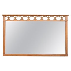 Thomasville Midcentury Hollywood Regency Sculpted Walnut Framed Wall Mirror