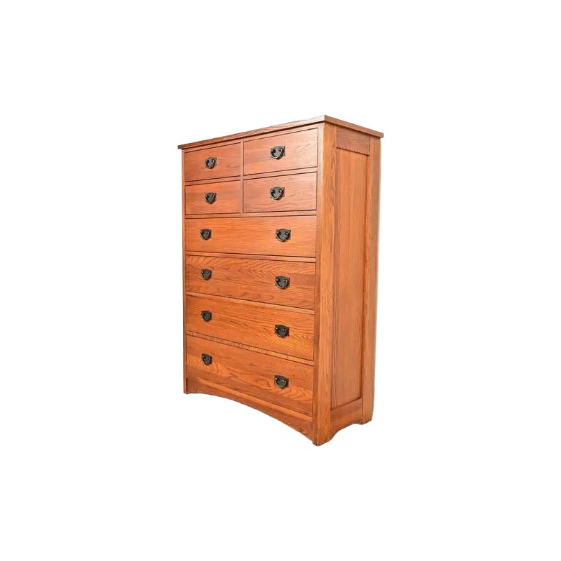 Comò Highboy di Thomasville in Oak Mission Arts & Crafts in vendita