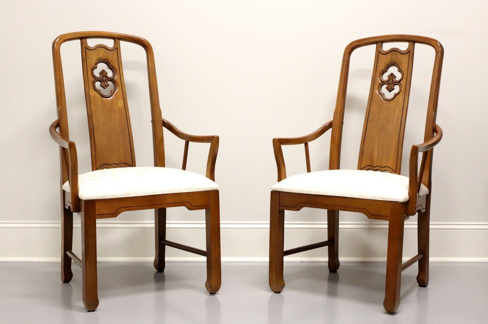 THOMASVILLE Mystique Asian Chinoiserie Dining Captain's Armchairs - Pair 5