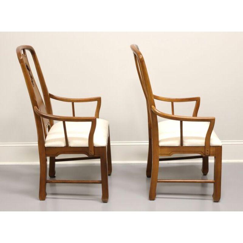 American THOMASVILLE Mystique Asian Chinoiserie Dining Captain's Armchairs - Pair