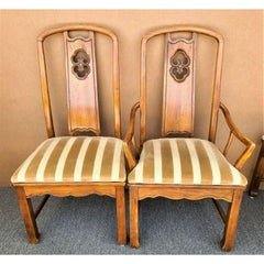 Thomasville Mystique Asian Chinoiserie Ming Dining Chairs, Set of 4