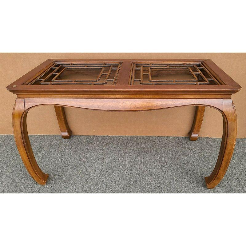 Thomasville Mystique Asian Chinoiserie Ming Fretted Dining Table Base In Good Condition For Sale In Lake Worth, FL