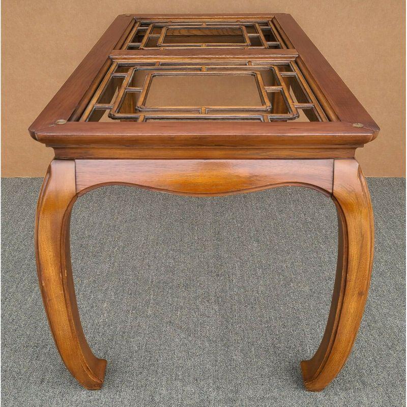 Late 20th Century Thomasville Mystique Asian Chinoiserie Ming Fretted Dining Table Base For Sale