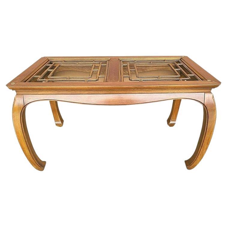 Thomasville Mystique Asian Chinoiserie Ming Fretted Dining Table Base For Sale