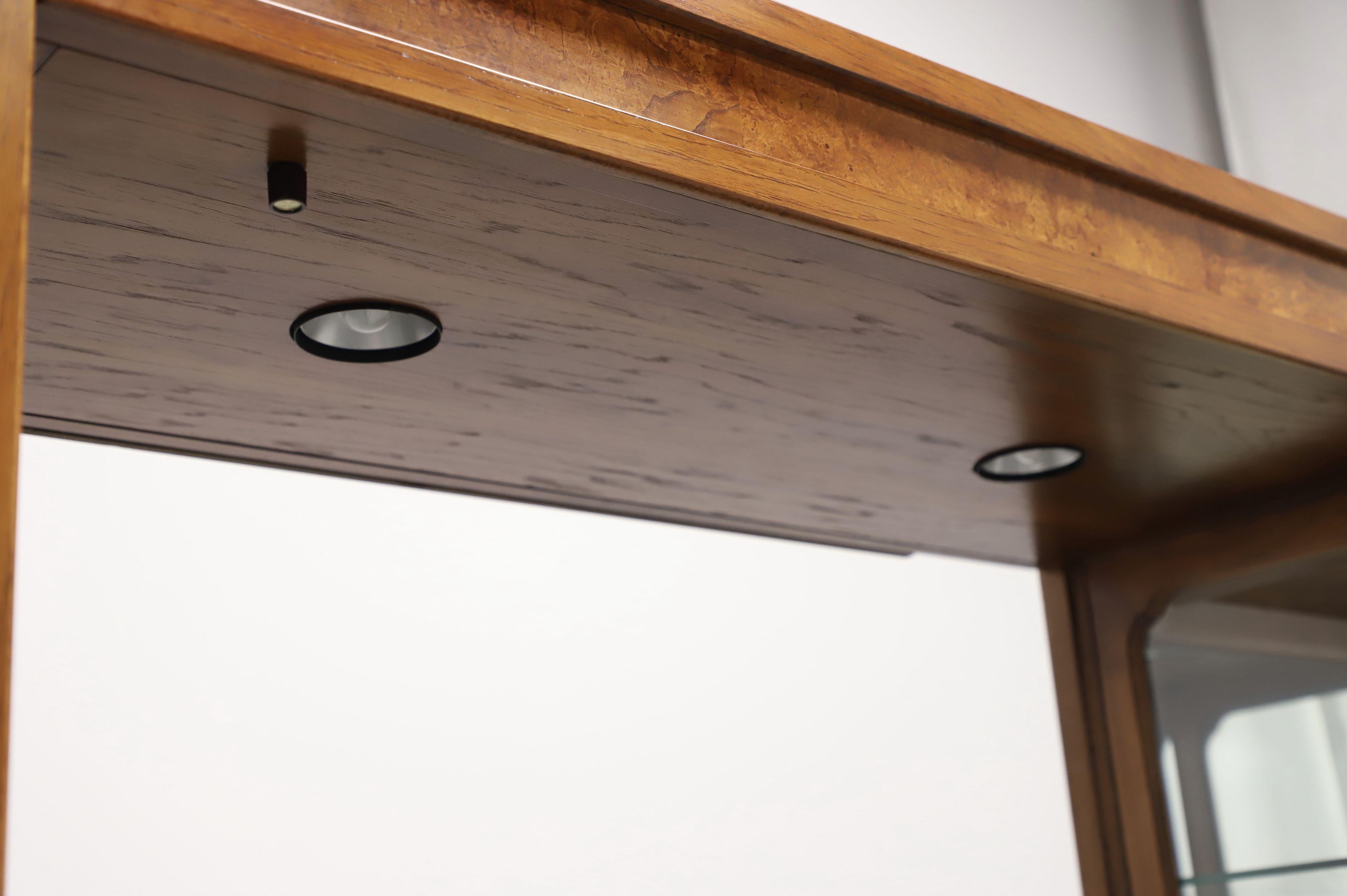American THOMASVILLE Mystique Collection Burl Walnut Asian Console Light Bridge For Sale