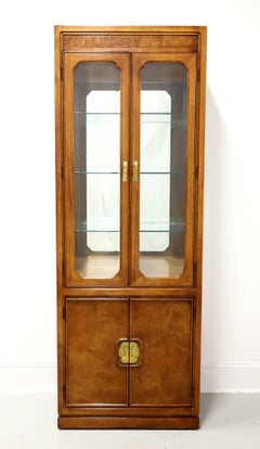 THOMASVILLE Mystique Collection Burl Walnut Asian Curio Display Cabinet - A
