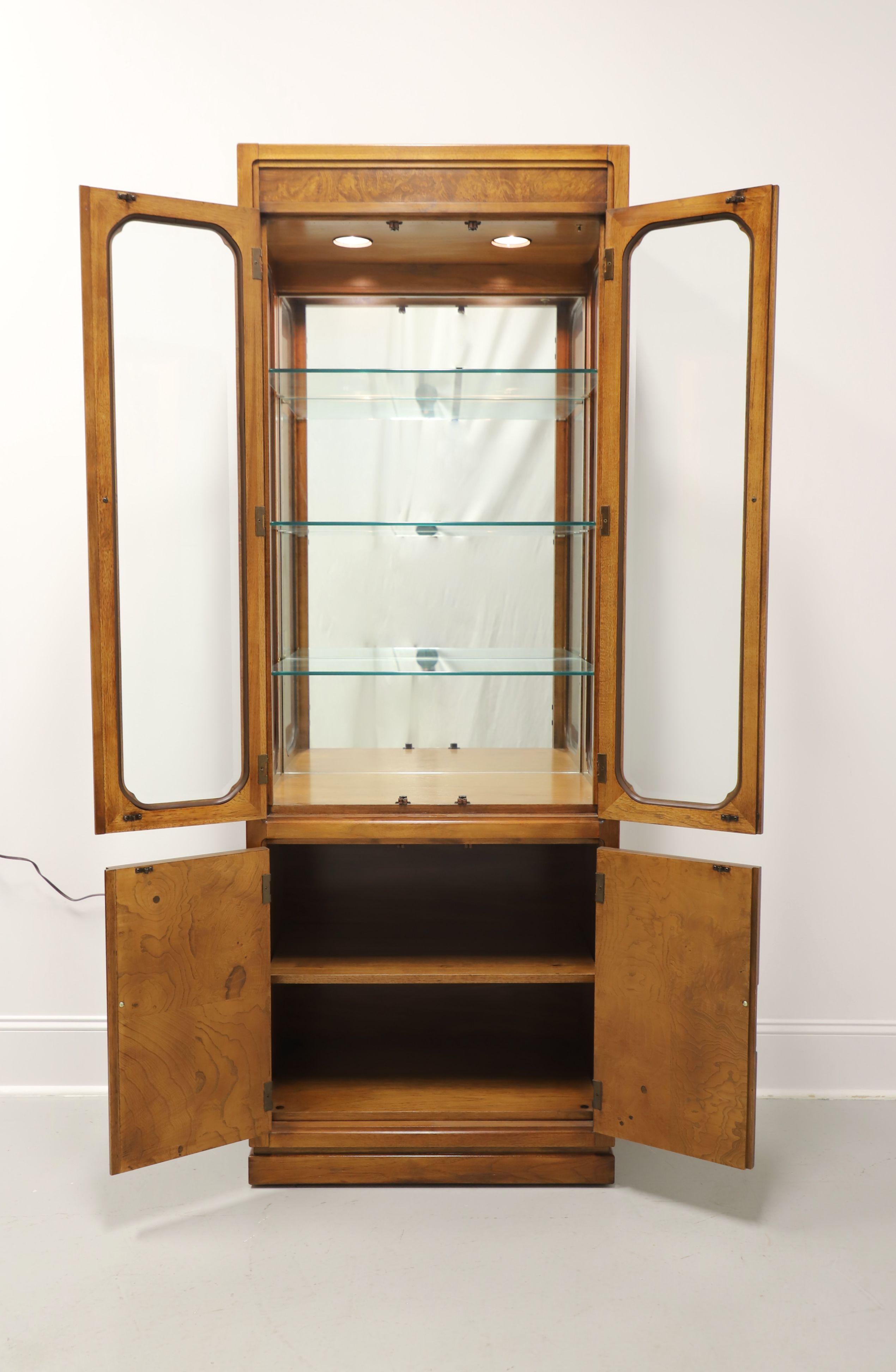 THOMASVILLE Mystique Collection Burl Walnut Asian Curio Display Cabinet - A In Good Condition For Sale In Charlotte, NC