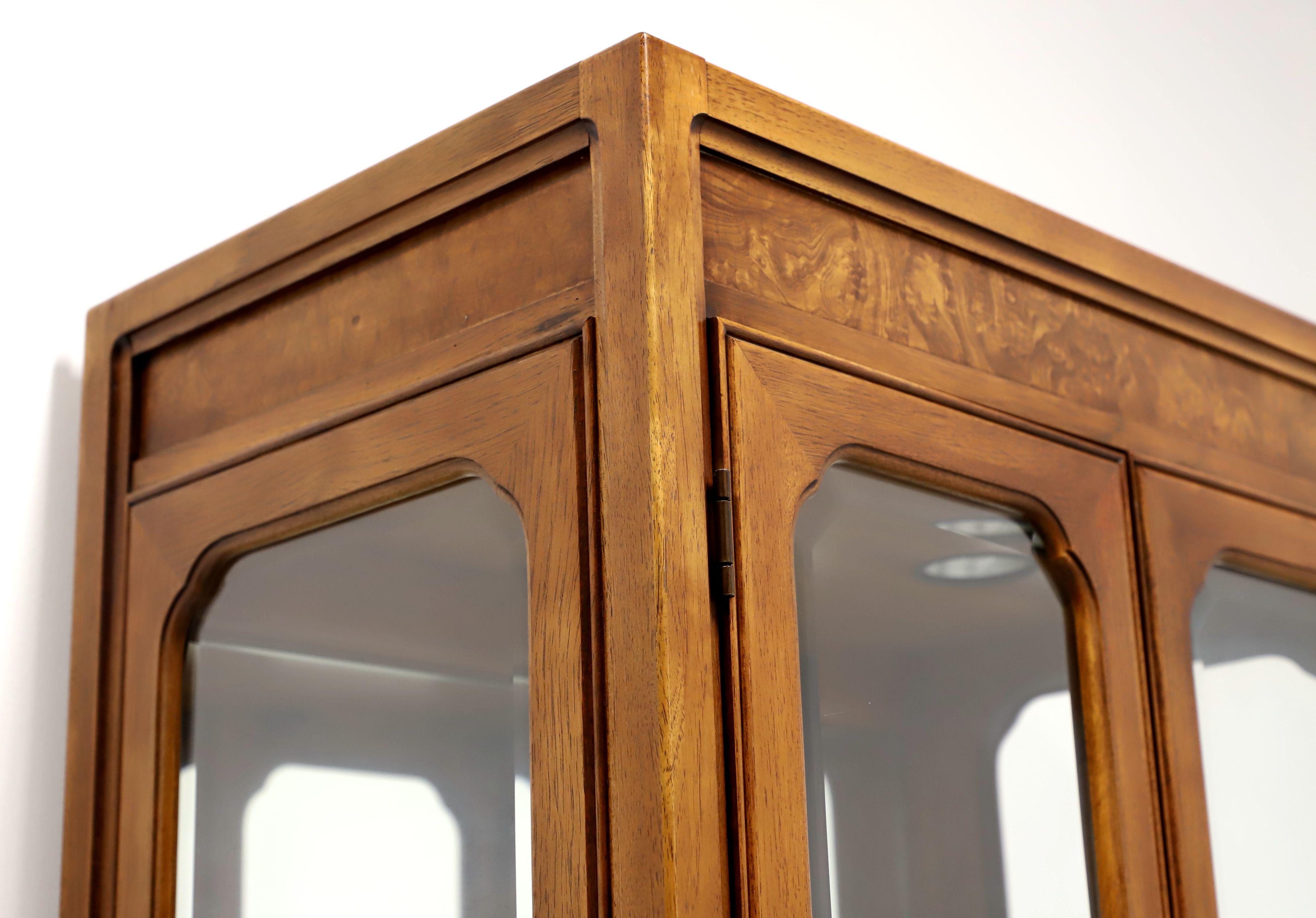 20th Century THOMASVILLE Mystique Collection Burl Walnut Asian Curio Display Cabinet - A For Sale