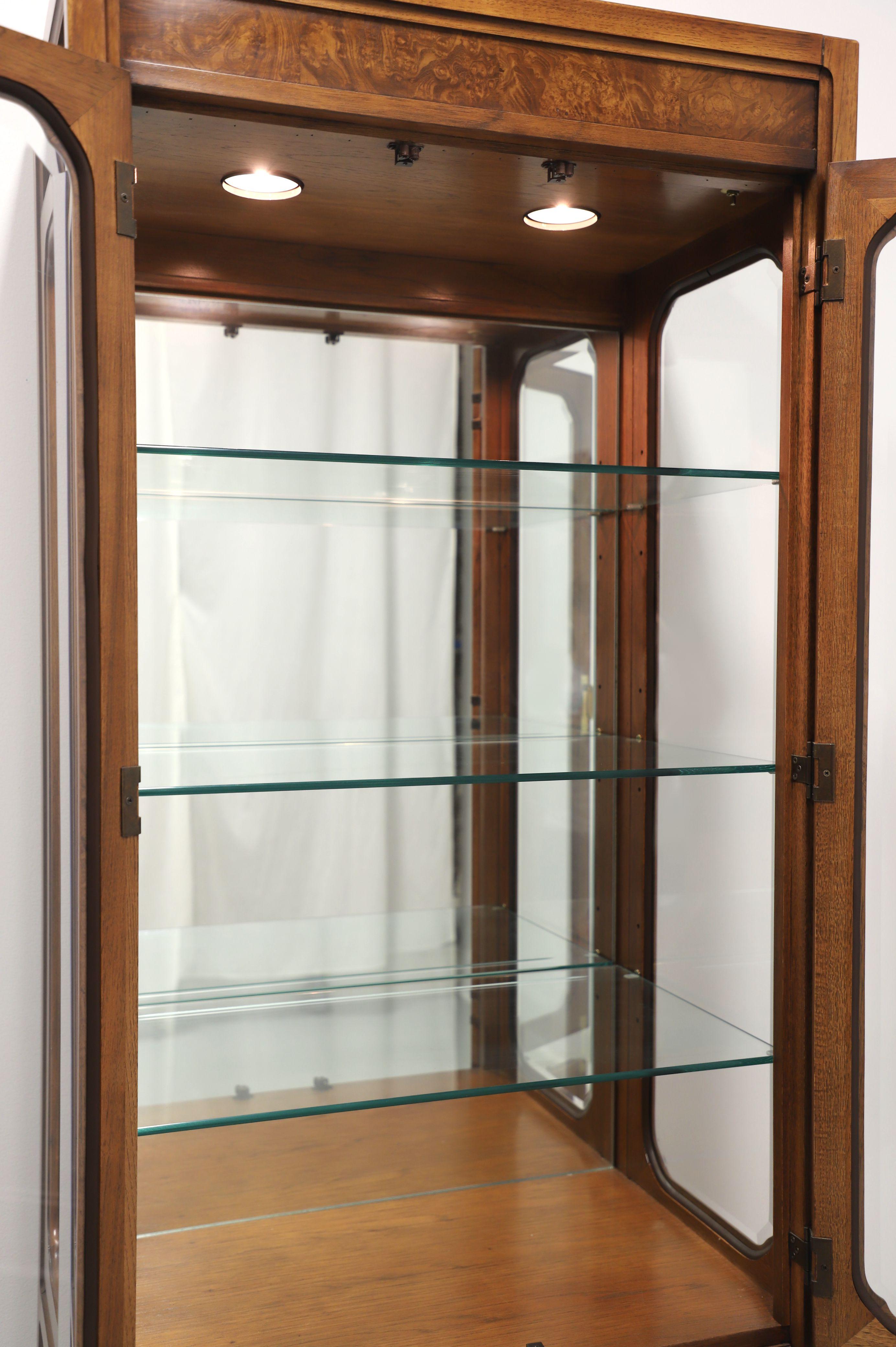 THOMASVILLE Mystique Collection Burl Walnut Asian Curio Display Cabinet - A For Sale 1