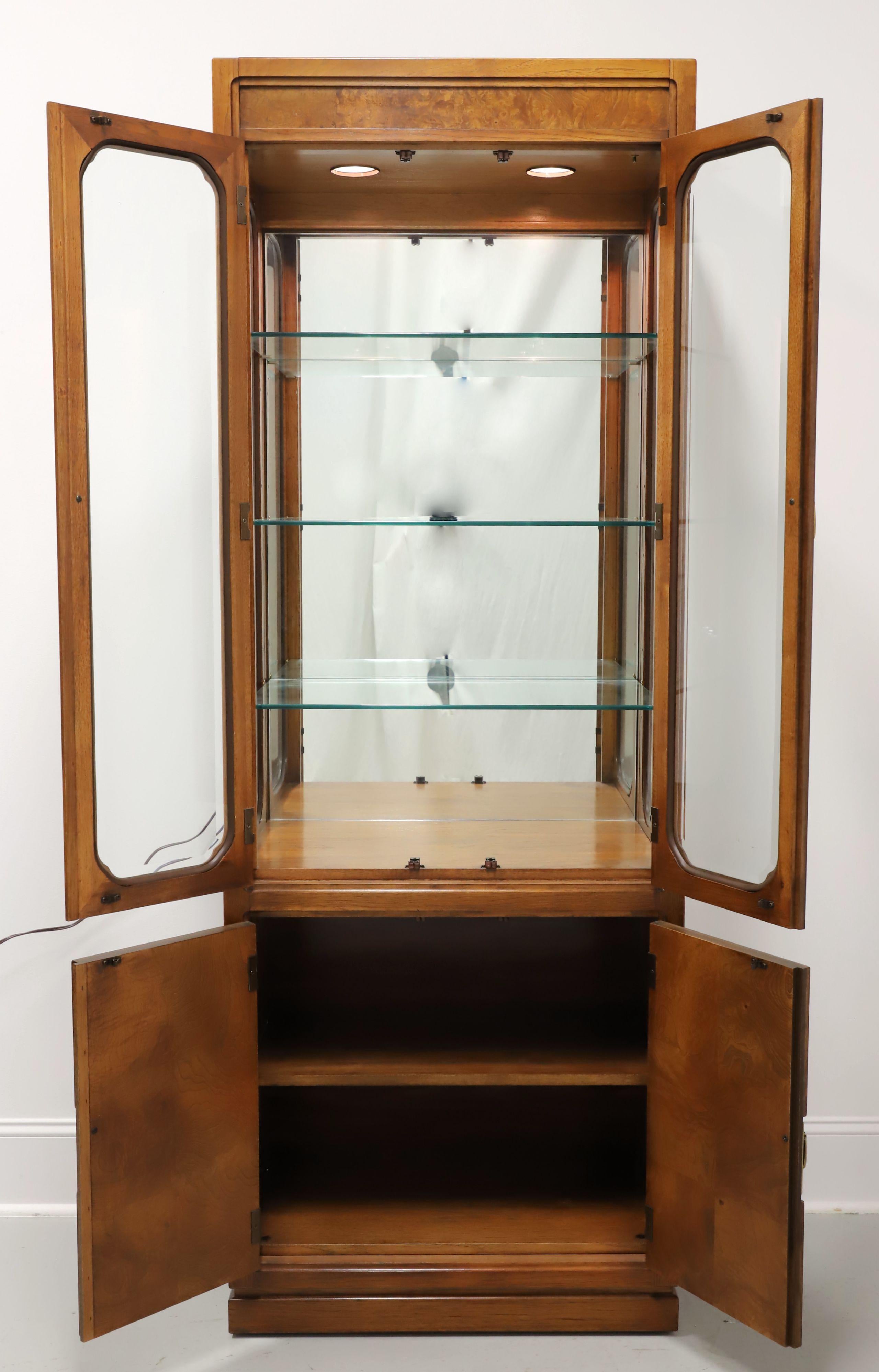 THOMASVILLE Mystique Collection Burl Walnut Asian Curio Display Cabinet - B In Good Condition For Sale In Charlotte, NC