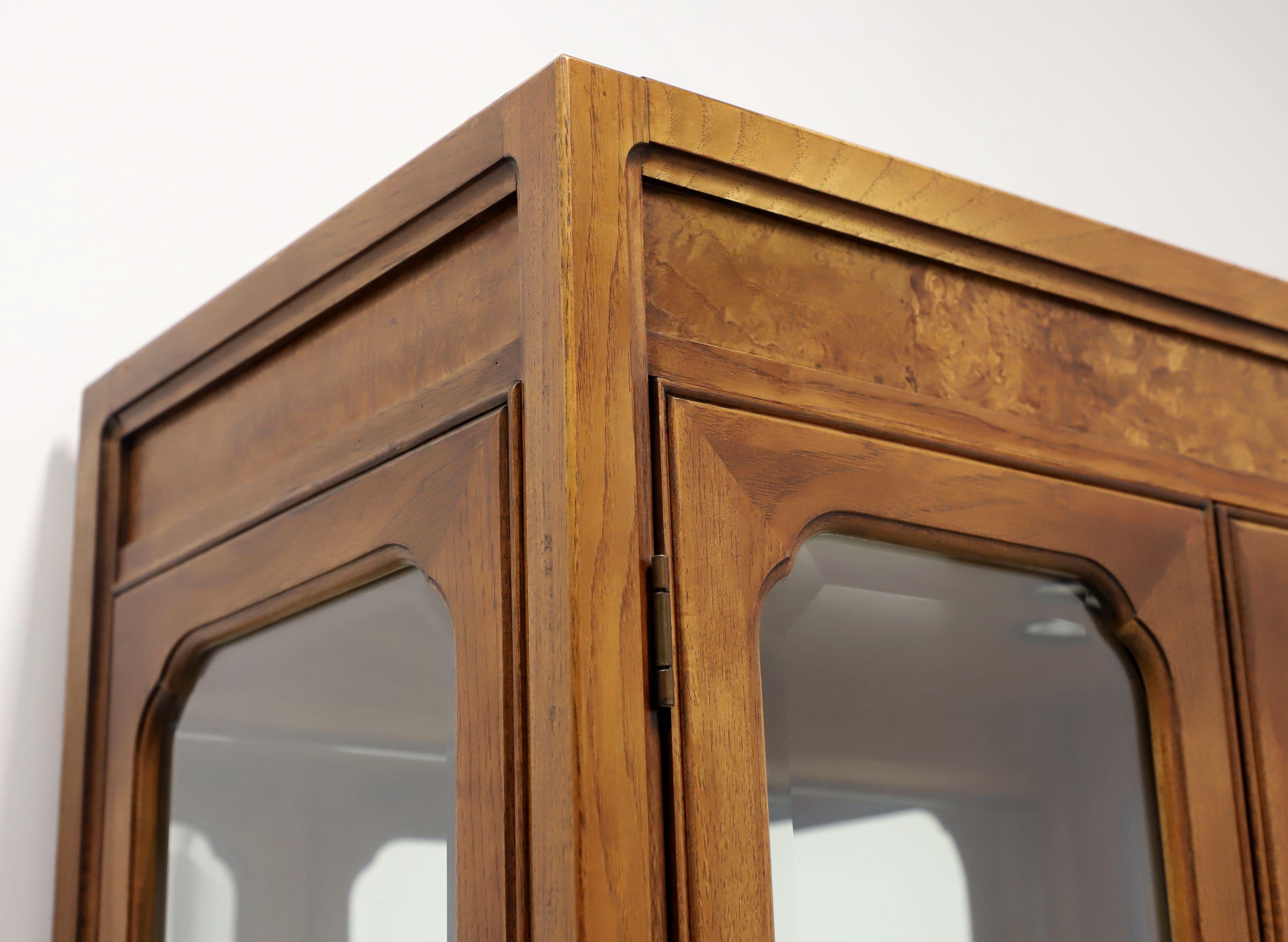 20th Century THOMASVILLE Mystique Collection Burl Walnut Asian Curio Display Cabinet - B For Sale