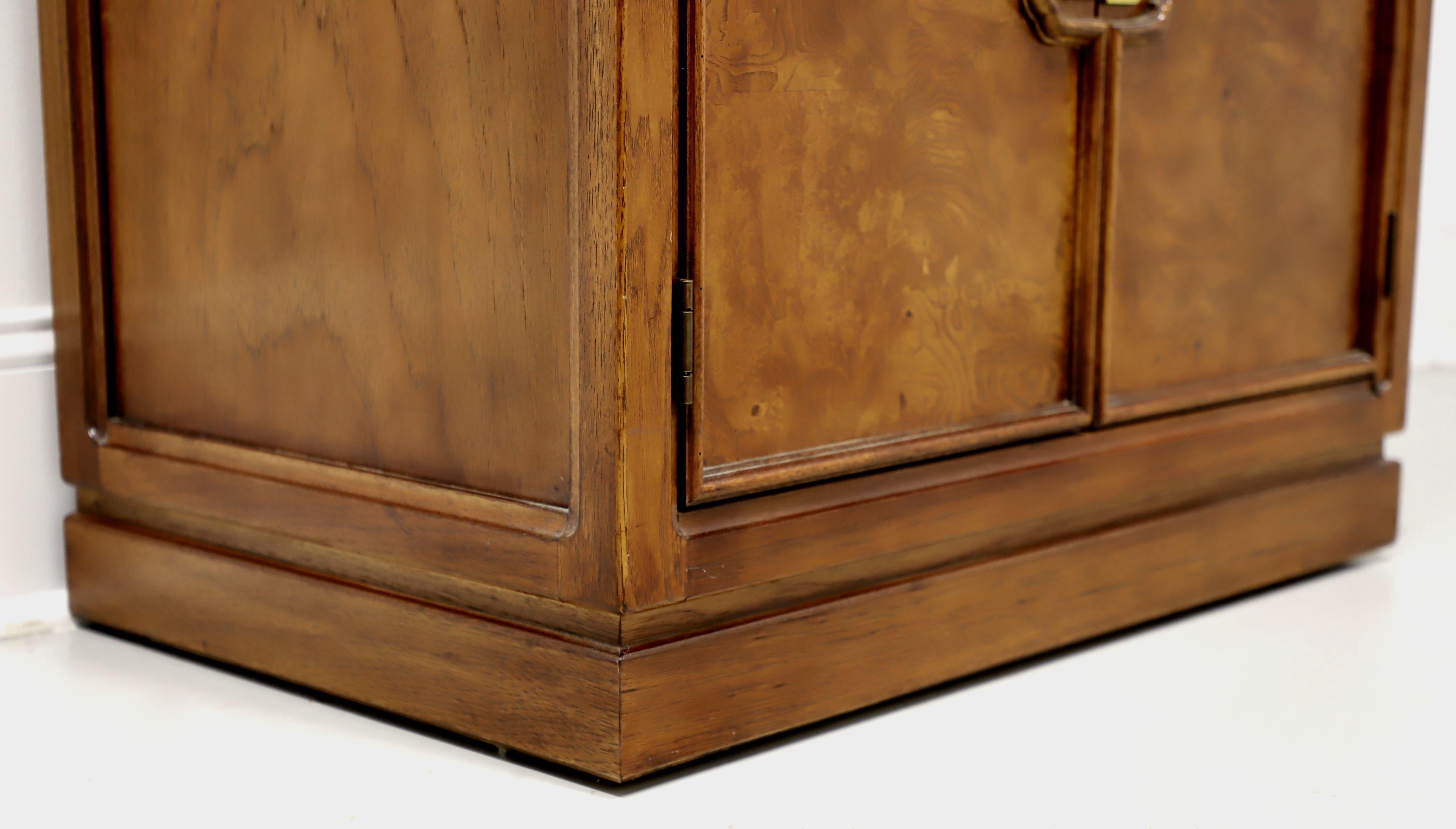 Brass THOMASVILLE Mystique Collection Burl Walnut Asian Curio Display Cabinet - B For Sale