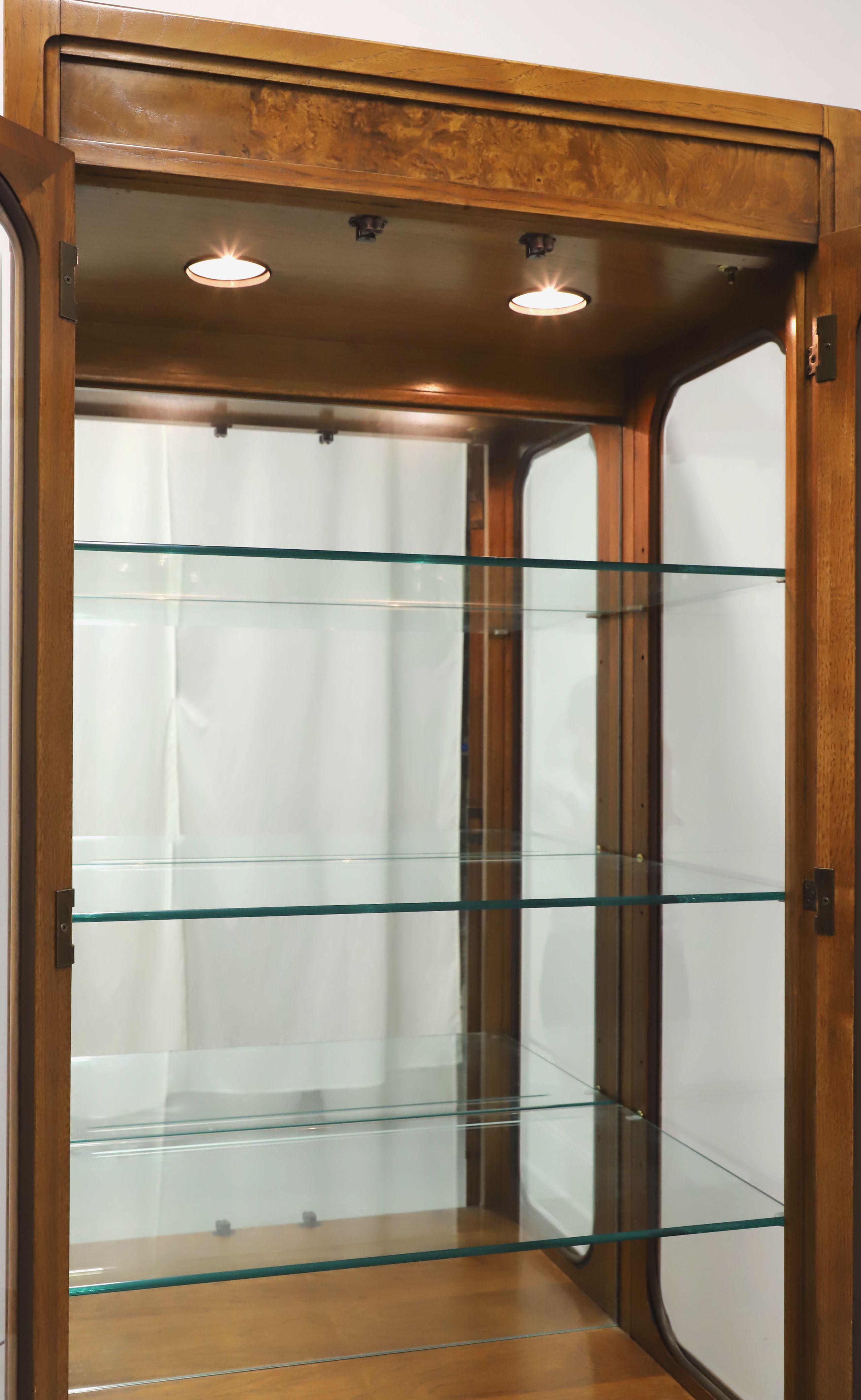 THOMASVILLE Mystique Collection Burl Walnut Asian Curio Display Cabinet - B For Sale 1