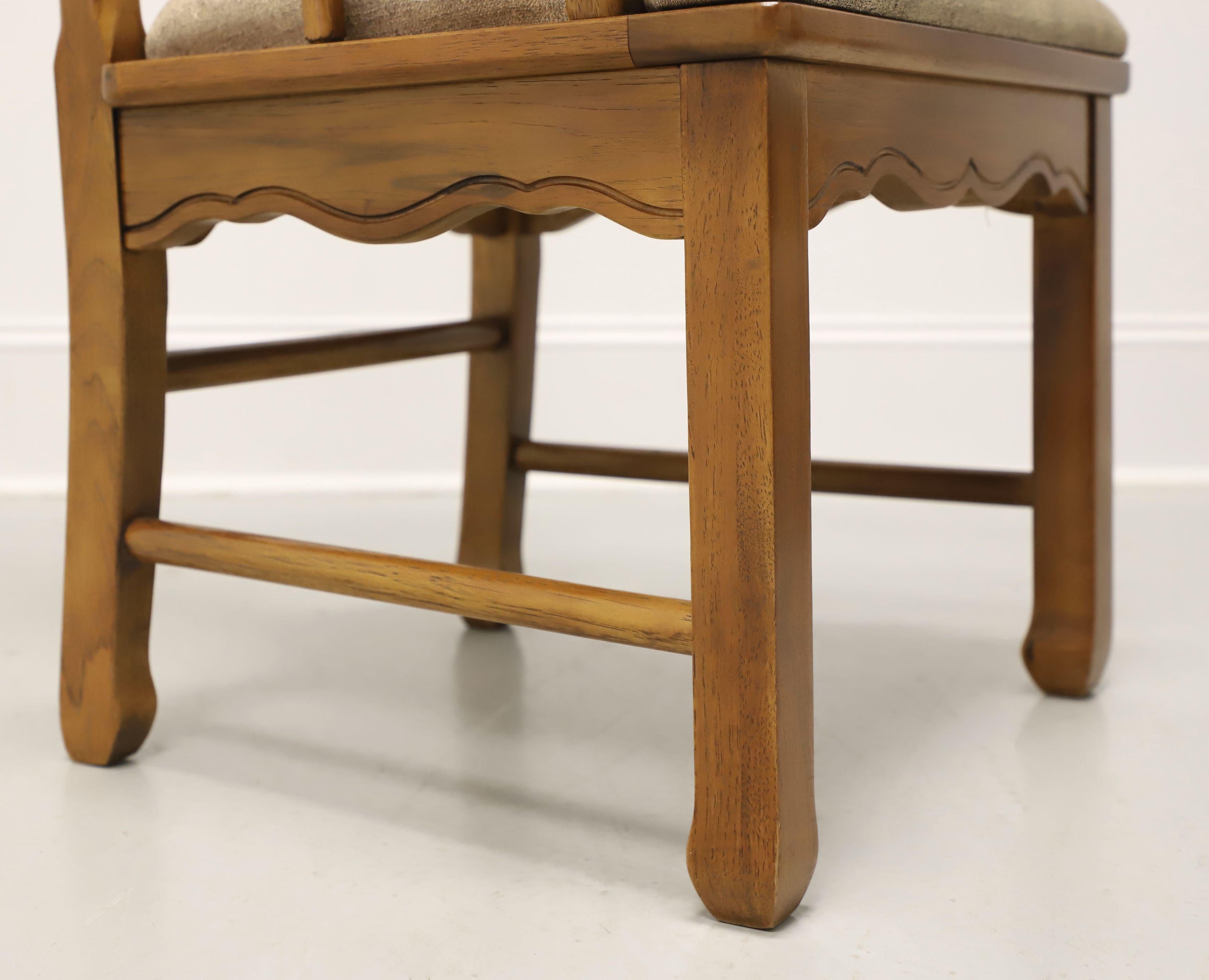 THOMASVILLE Mystique Collection Walnut Asian Dining Armchairs - Set of 6 For Sale 5