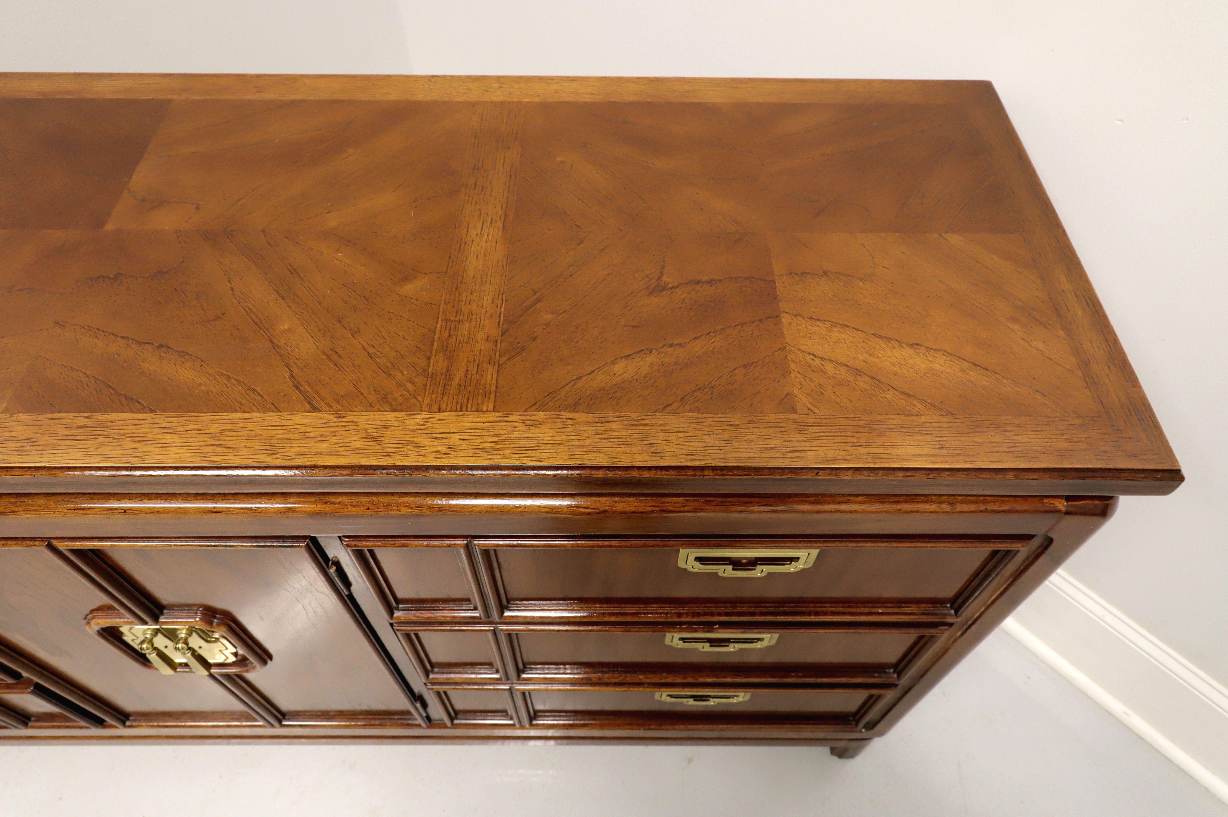 American THOMASVILLE Mystique Oak Parquetry Asian Influenced Dresser