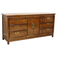 Retro THOMASVILLE Mystique Oak Parquetry Asian Influenced Dresser