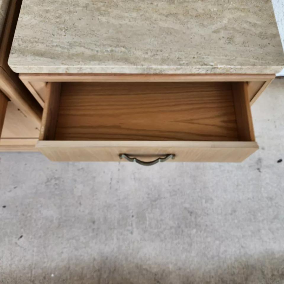 Thomasville Nightstands Blonde Marble Tops Pair For Sale 7