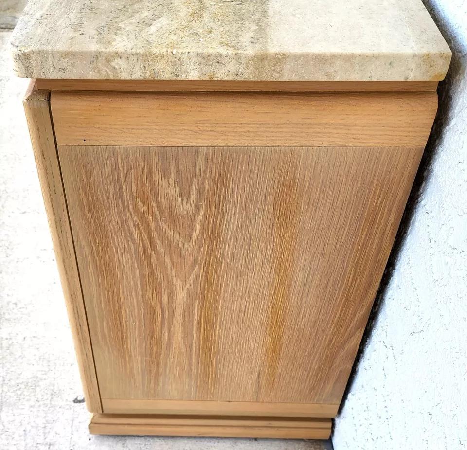 Thomasville Nightstands Blonde Marble Tops Pair For Sale 2