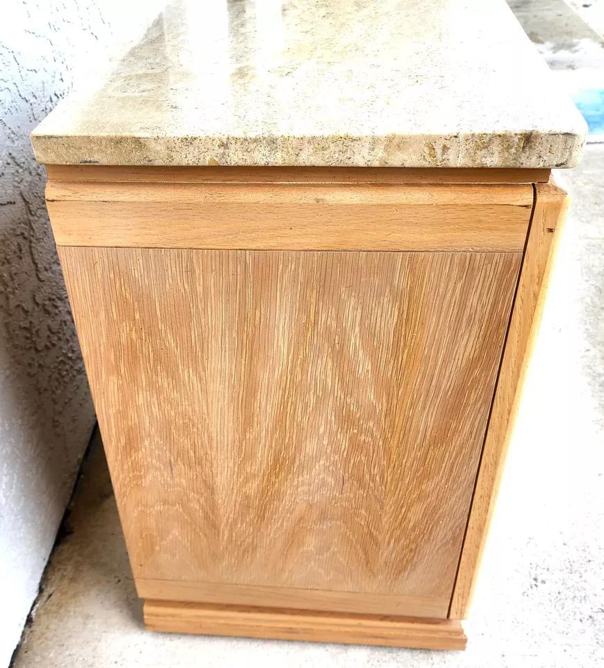 Thomasville Nightstands Blonde Marble Tops Pair For Sale 4