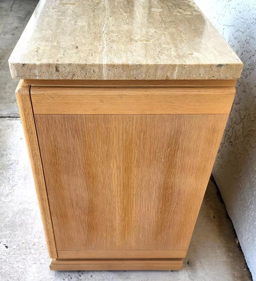 Thomasville Nightstands Blonde Marble Tops Pair For Sale 5